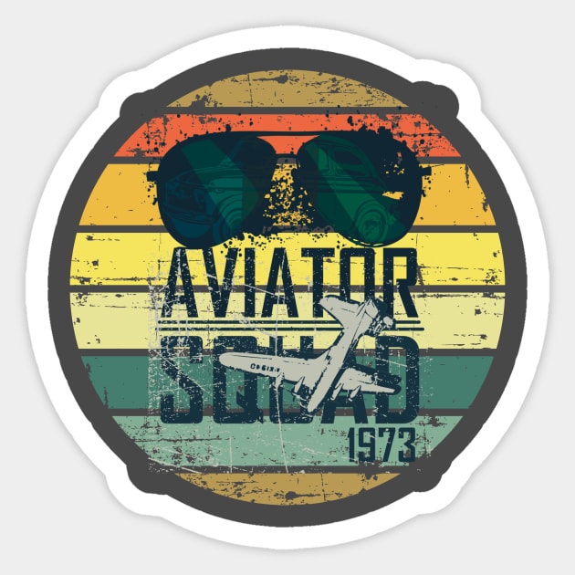 Vintage Aviator Squad 1973 Sticker by Dress Wild